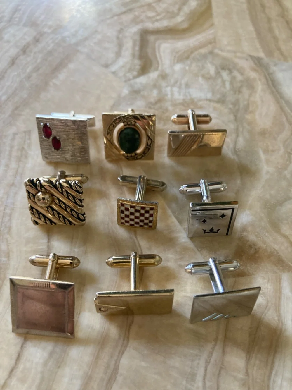 Vintage Anson & Swank Single Cufflinks – Lot of 9 – Mid-Century Assorted Designs